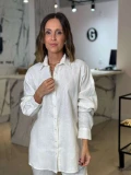 Camisa Feminina Oversized Linho 100% - Branco Camisa Feminina Oversized Linho 100% - Branco