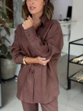 Camisa Feminina Oversized Linho 100% - Cacau Camisa Feminina Oversized Linho 100% - Cacau